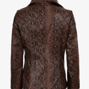 Alternative view of Kathryn Womens Snake Pattern Two Button Cognac Leather Blazer