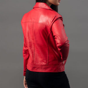 Alternative view of Women Motorcycle Red Leather Byker jacket
