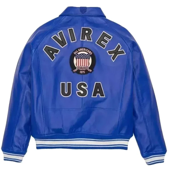 New Men's Avirex Real Leather Bomber American Flight Jacket - Image 2